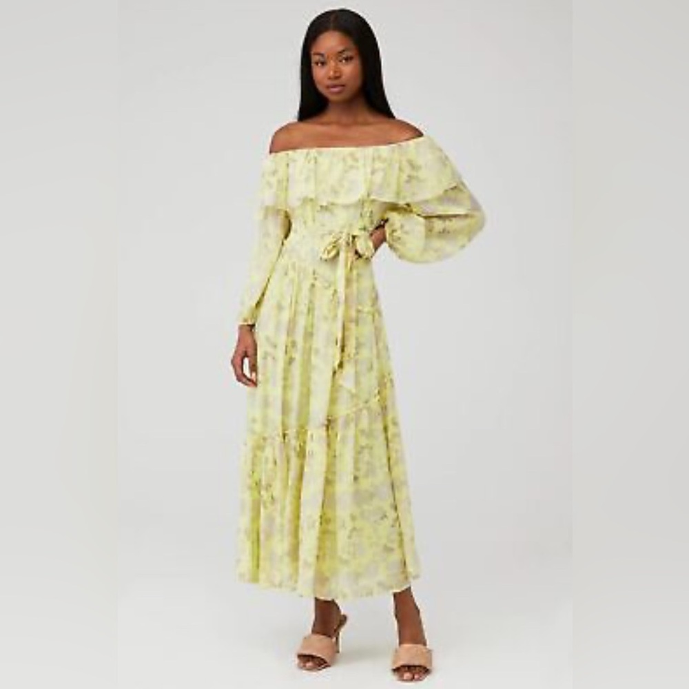Astr Yellow Floral One Shoulder Dress